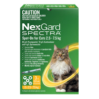 NexGard Spectra Spot On For Cats 2.5-7.5kg 3 Pack (Orange )