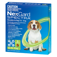 NexGard Dog Spectra Chewable 7.6-15kg 6 Pack ( Green )